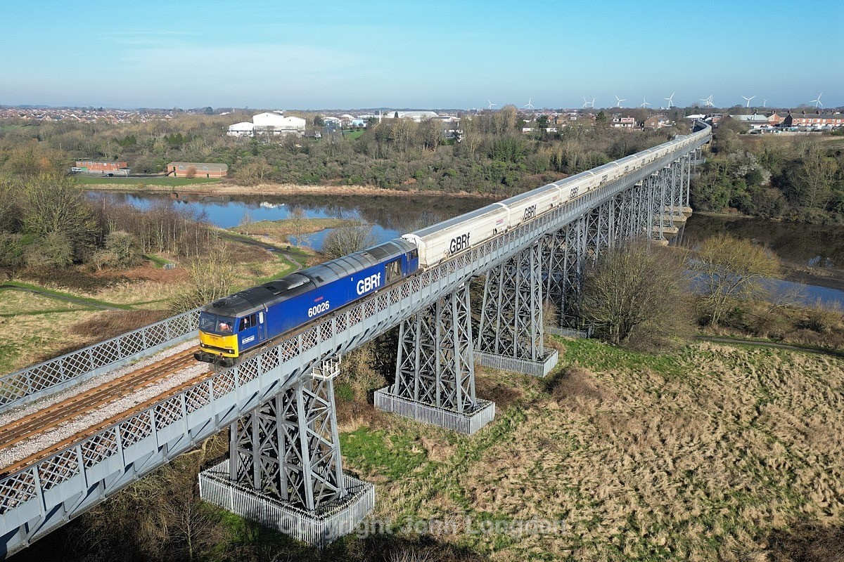 JL - 4.3.24 60026 6N19 Lynemouth - Tyne Dock, Sleekburn Viaduct - Blyth & Tyne (north to south)