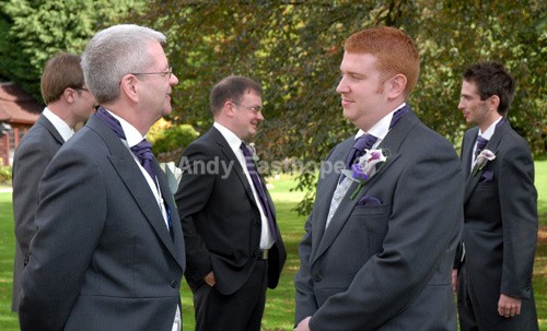 19b Groom and Best Man with entourage 2 - Neil and Holly Bramwell