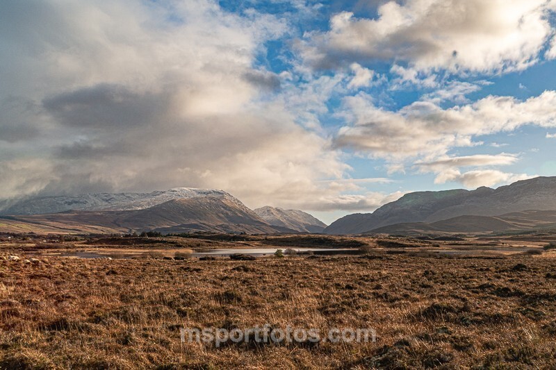Sheffery Hills and Mweelrea Mountains from Lough Nahaltora - Irelands landscapes