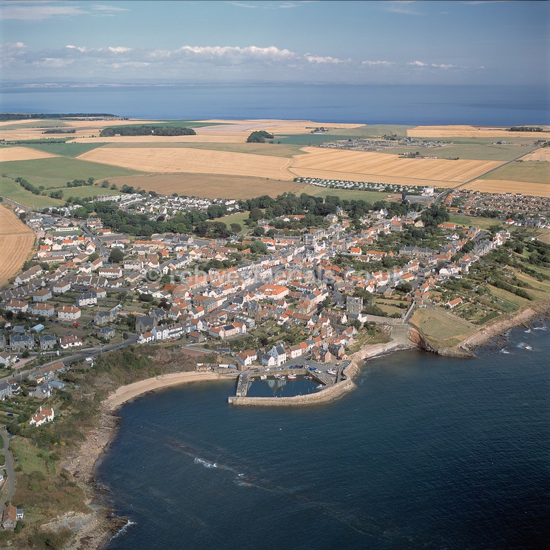 aerial pictures of Scottish east coast coastline coastal towns villages tourist attractions of Scotland