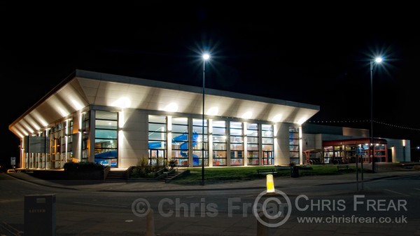 Cleethorpes Leisure Centre at night general view