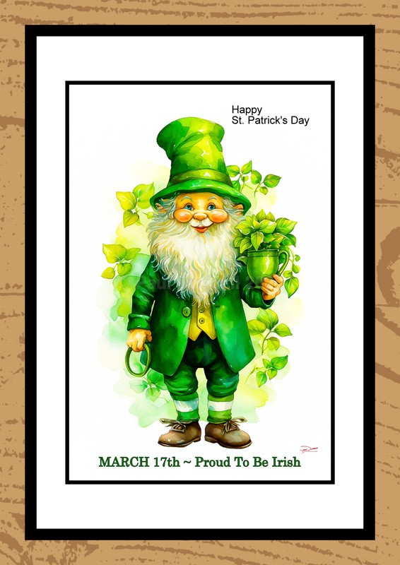St Patrick's Day Watercolour Paintings - Festive Heartbeat by Artist Paul Duddell