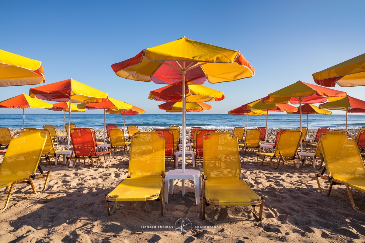 Red and Yellow - Sunbeds and Parasols