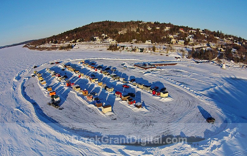 Renforth Ice Shacks Aerial View Rothesay NB Canada