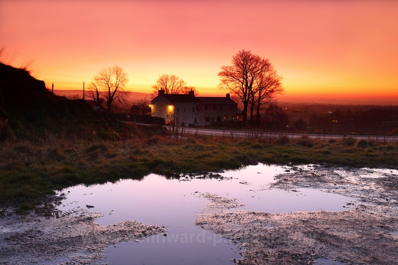 Sunset afterglow near Ingleton, Yorkshire Dales.   Ref 6743 - The Pennines and Cumbria