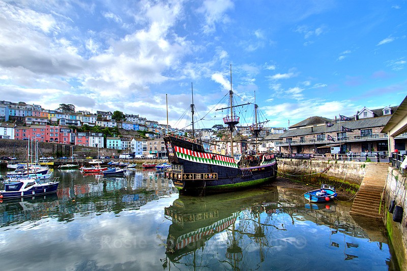 BX42  The Golden Hind at Brixham Harbour - Greetings Cards Brixham Broadsands and Kingswear