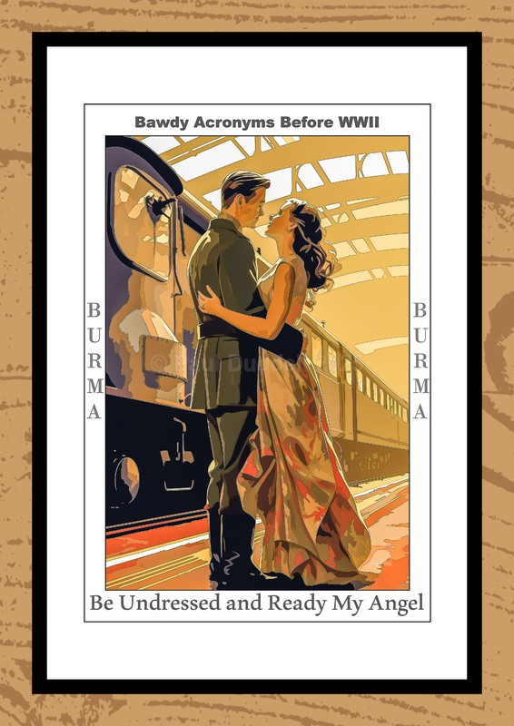 Bawdy Acronyms before WWII Watercolour Paintings by Artist Paul Duddell