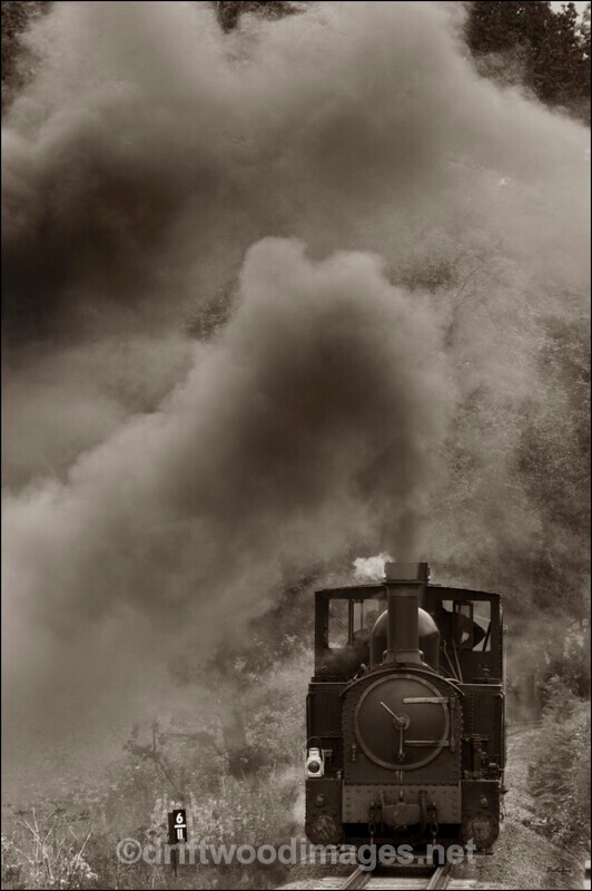 WLLR The Earl en route to Cyfronydd Station sepia - The Welshpool & Llanfair Light Railway