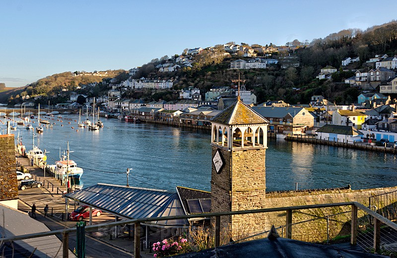 Looking down on The River Looe and St Nicholas Church - Looe