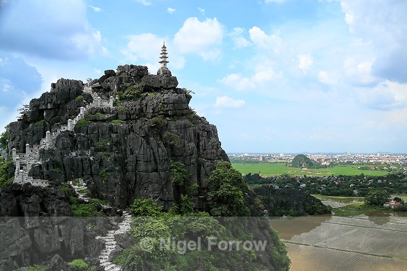 Tam Coc viewpoint towards Ninh Binh city, Vietnam - Vietnam