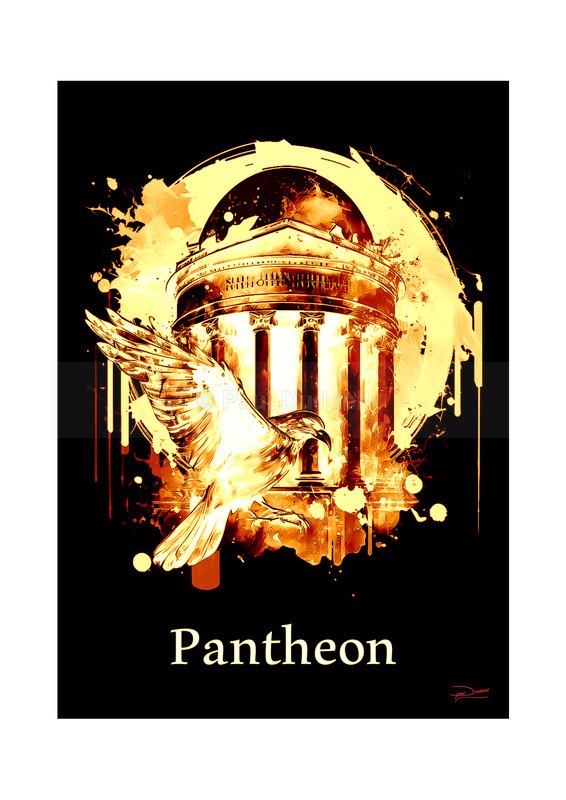 Pantheon Historical Structures Ink Paintings by Paul Duddell, Whispers & Strokes - Artist, Painter, and Photographer