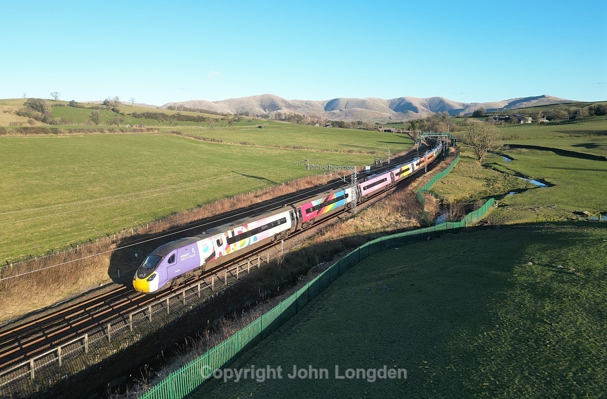 JL - 15.1.24 390119 9M56 Edinburgh - Euston, Lambrigg - West Coast Main Line (north to south)