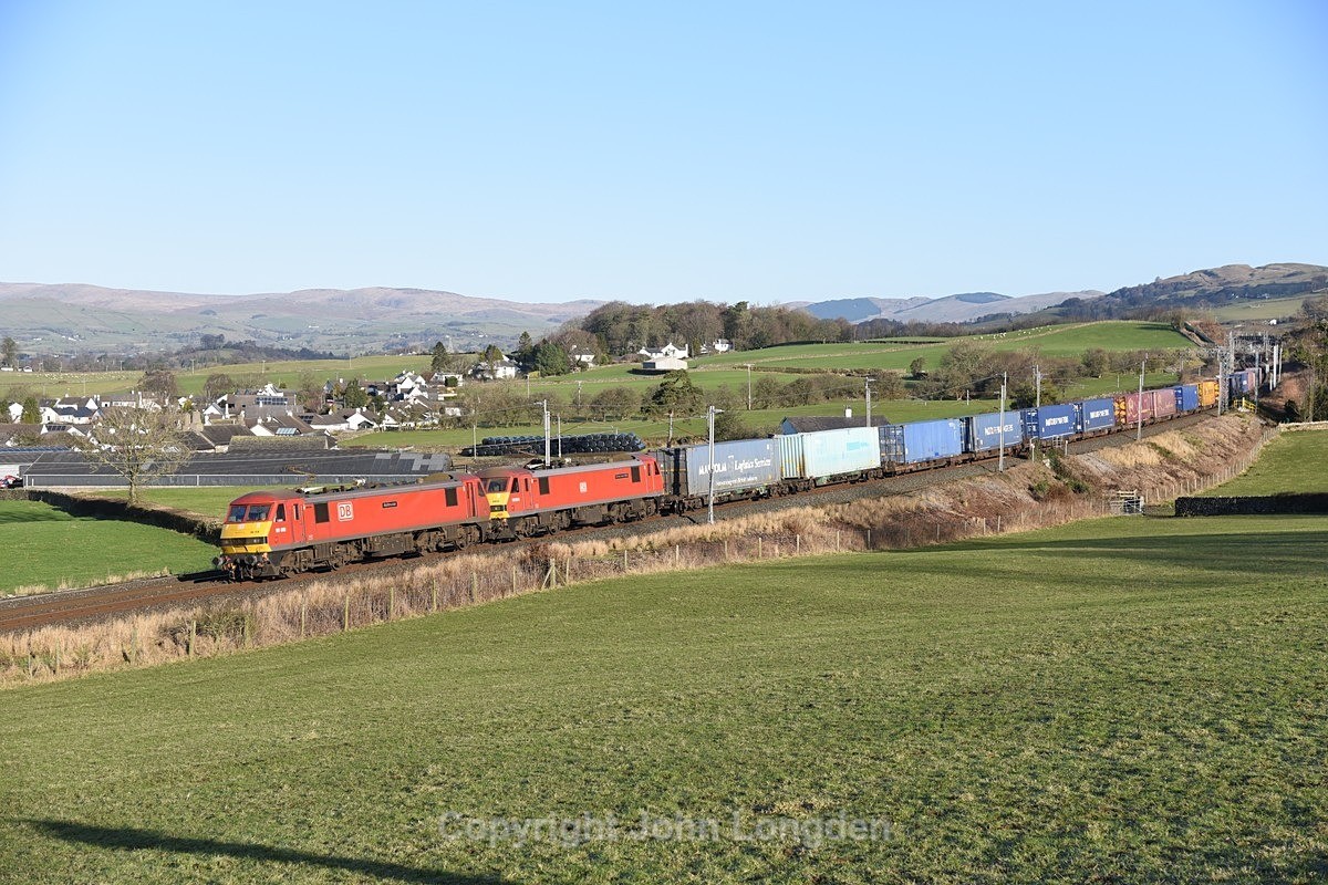 JL - 20.1.22 90019 & 90036 4M25 Mossend - Daventry, Natland - West Coast Main Line (north to south)