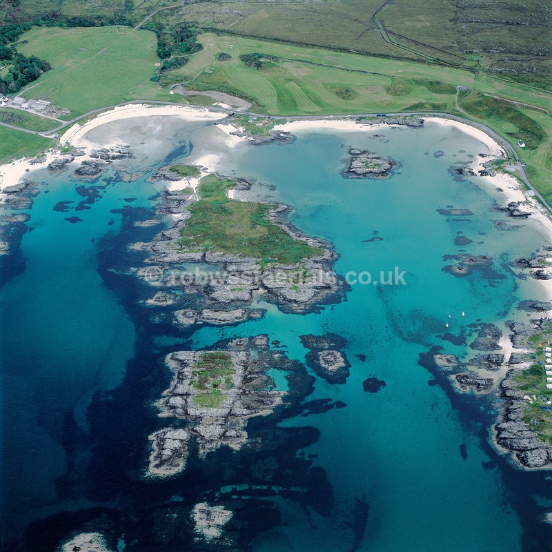 aerial pictures of Scotland west coast coastline by Arisaig Village