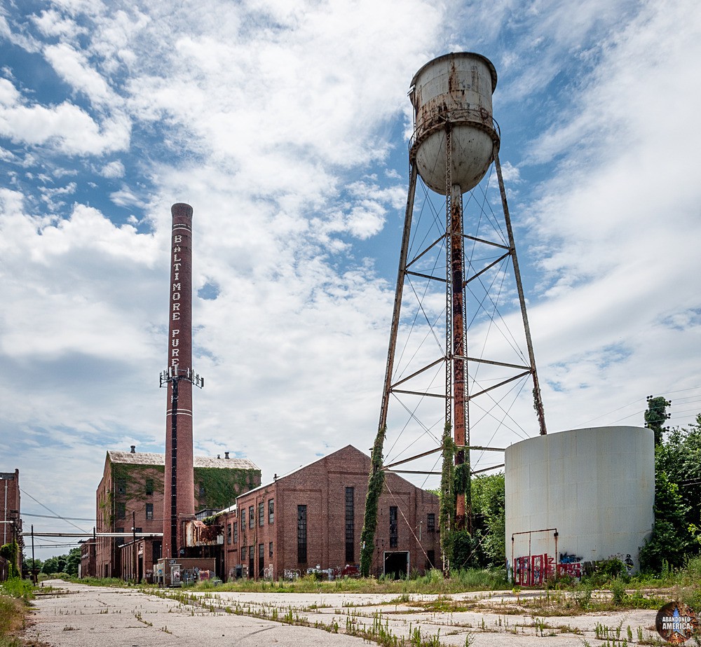 Wide exterior view of the abandoned Seagram's Distillery in Dundalk