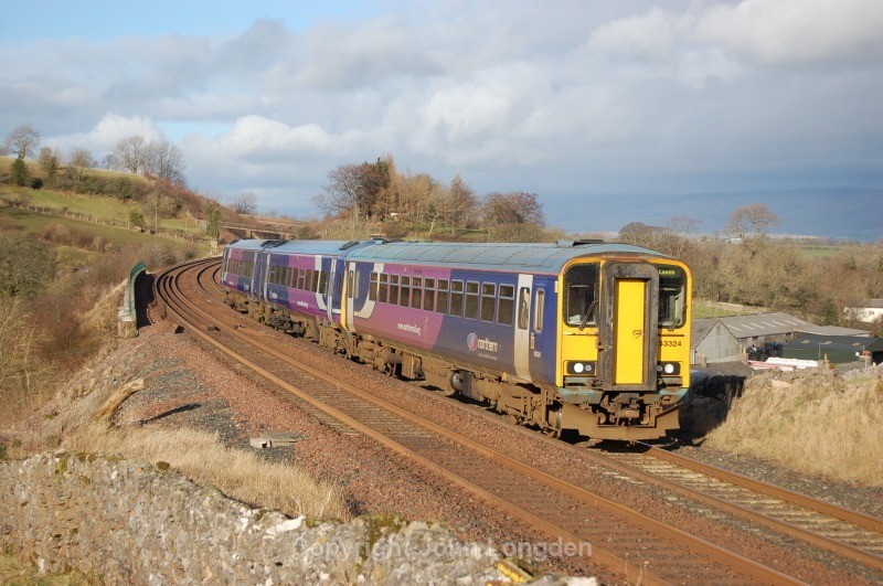 23.1.12 - 153324 & 158848 11.51 Carlisle - Leeds, Crosby Garrett - Crosby Garret
