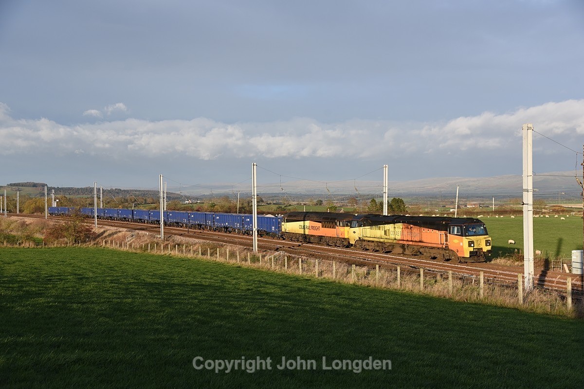 JL - 26.11.21 70810 & 56113 6K30 Carlisle - Pinnox, Eden Valley Loop - West Coast Main Line (north to south)