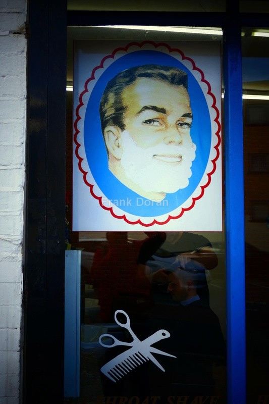 FRONT OF BARBER SHOP - Frank Doran