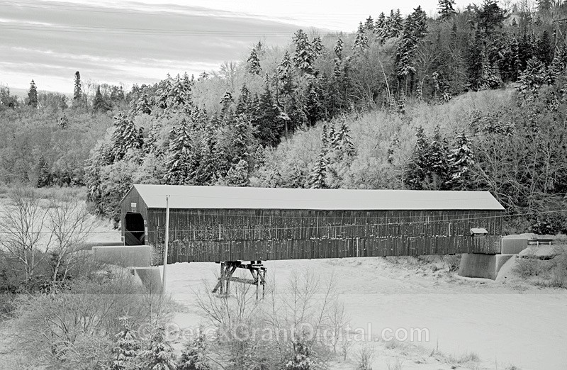 Covered Bridge in Winter - New Brunswick Canada - Covered Bridges of New Brunswick
