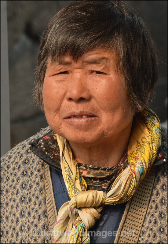 China Shanghai Zhujiajiao Water Town woman goldfish seller portrait - China