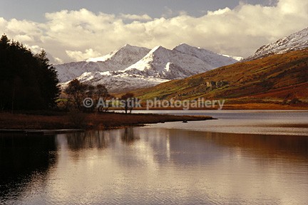 Snowdon Royal Bridge in autumn snow 85-27-6 - Sceniks.com - Snowdonia landscape photographs by Dave O'Shea