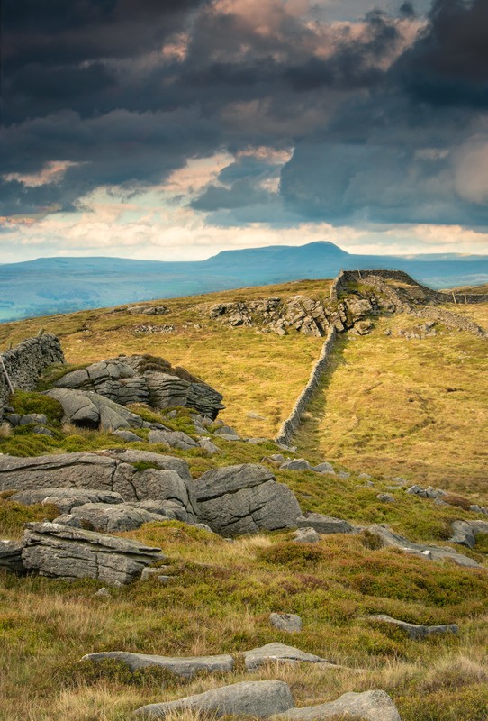 Bowland Wall - Distant Hills