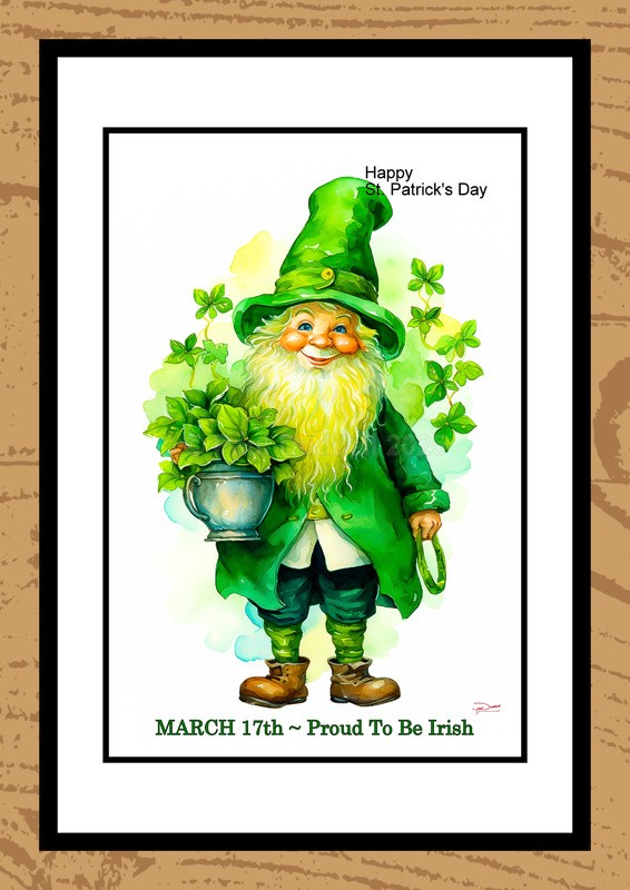 St Patrick's Day Watercolour Paintings - Festive Heartbeat by Artist Paul Duddell