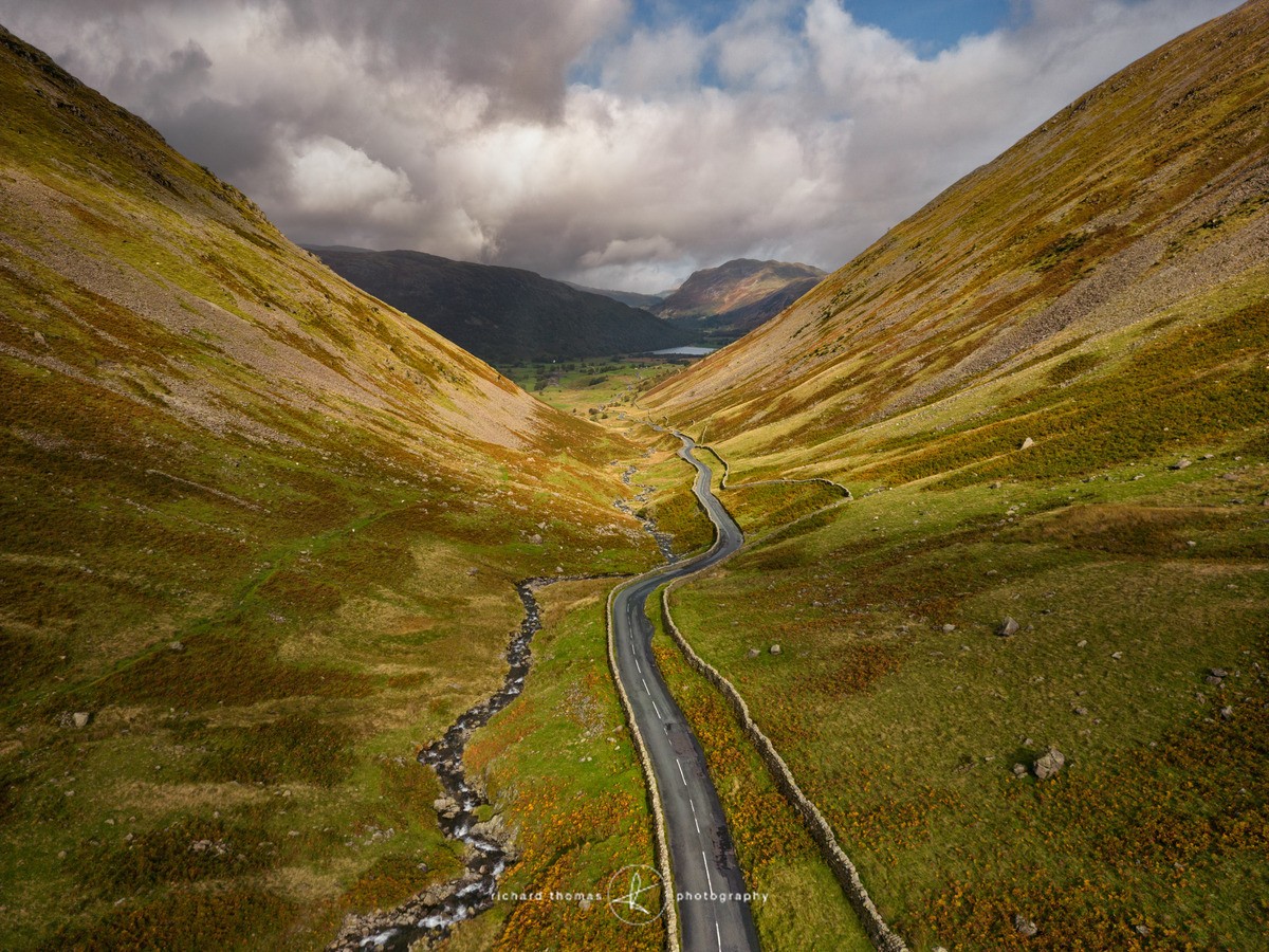 Kirkstone Pass aerial, landscape - Lake District. - FROM ABOVE