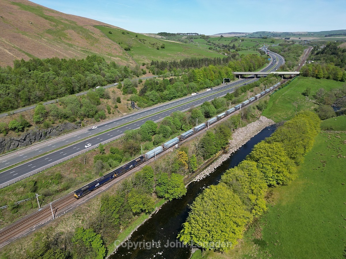 JL - 13.5.23 66xxx & 66xxx 4M27 Mossend - Daventry, Tebay - West Coast Main Line (north to south)