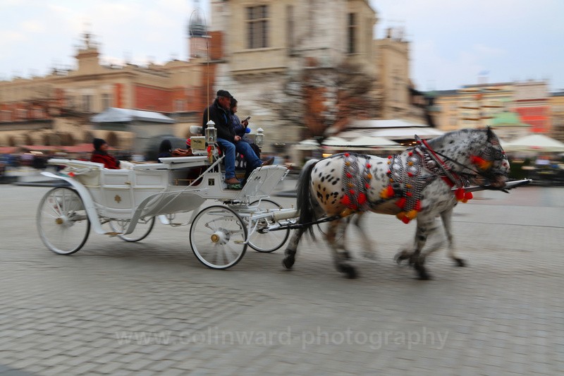 Horse Drawn Taxi, Krakow, Poland. - Europe
