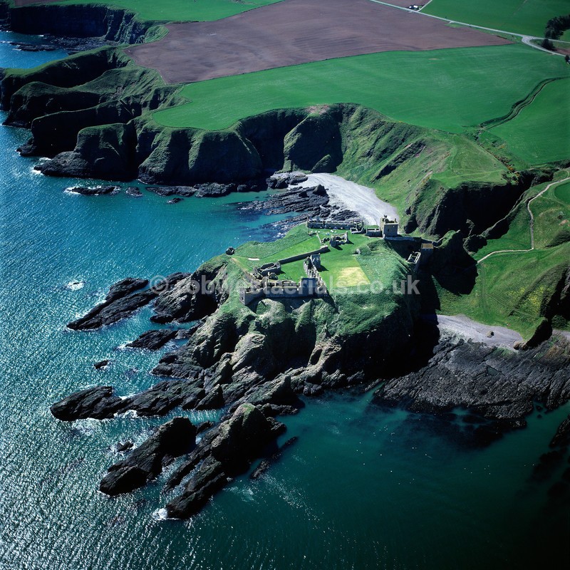 aerial pictures of Scotland east coast coastline at Dunnotter Castle by Stonehaven