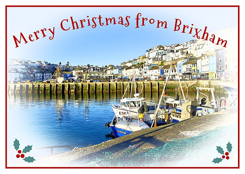 5 left XM032 - Beautiful view of Brixham - XMAS CARDS  Brixham