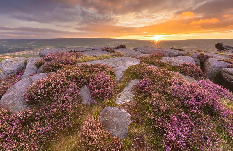 Carl Wark Autumn Sunrise | Peak District Heather
