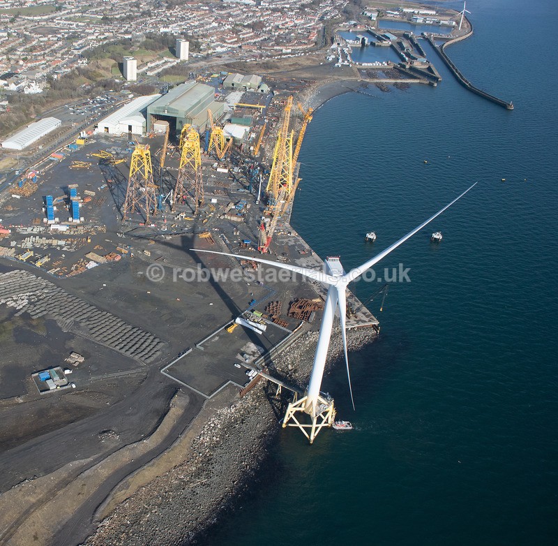 A00728E Offshore Wind Turbine construction at Methil in Fife 22-02-201 - Settlements, infrastructure and attractions