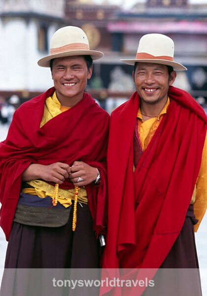 Two Tibetan monks smiling Lhasa - Smiling faces of the World