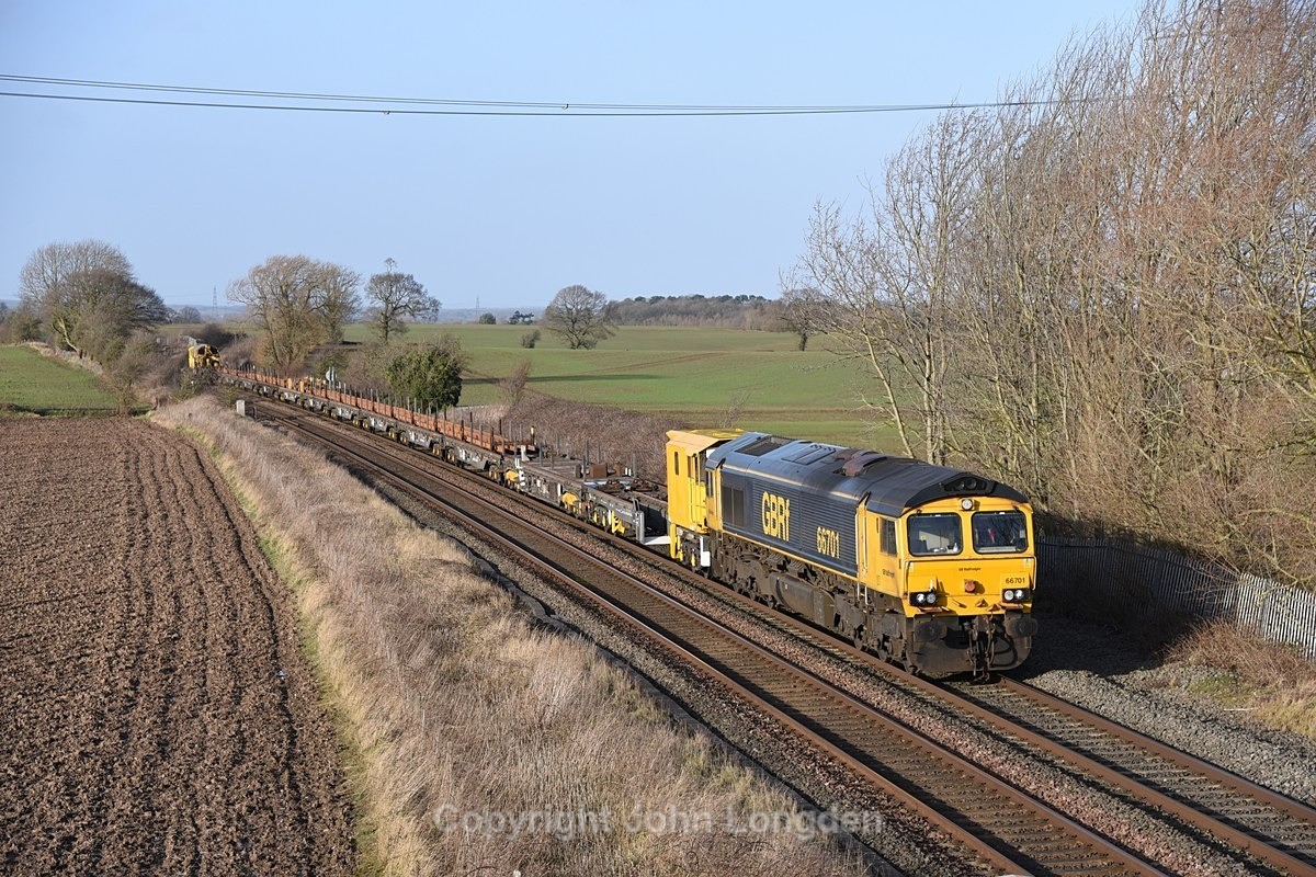 JL - 24.1.25 66701 6O01 Scunthorpe Trent - Eastleigh East Yard Portway - Latest shots