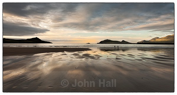Walkers On Béal Bán Beach, Dingle Peninsula, Co. Kerry, Ireland.