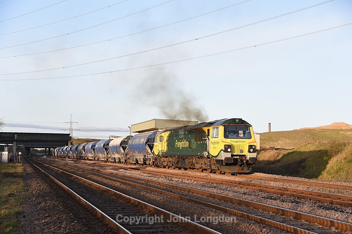 JL - 30.3.21 70011 6F31 Tees Dock - Boulby, Grangetown - Teesside (west to east)