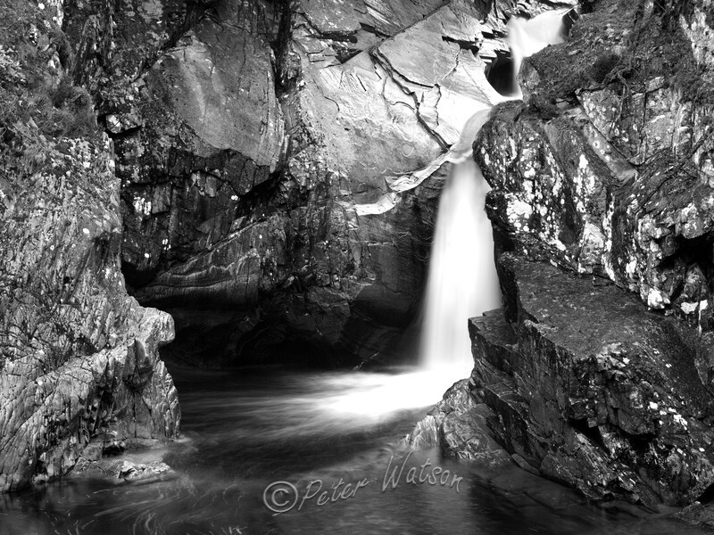 Falls of Bruar Scottish Highlands - Monochrome