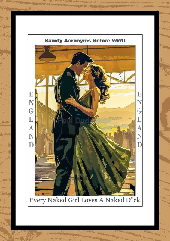 Bawdy Acronyms before WWII Watercolour Paintings by Artist Paul Duddell