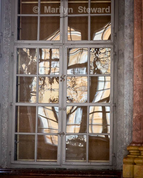 Melk Abbey window reflection - Budapest to Amsterdam