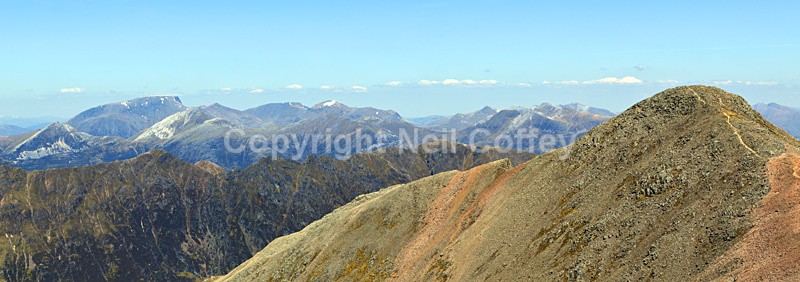 The Nevis Range, Aonach Eagach and Stob Coire nan Lochan, Highland - Panoramic format