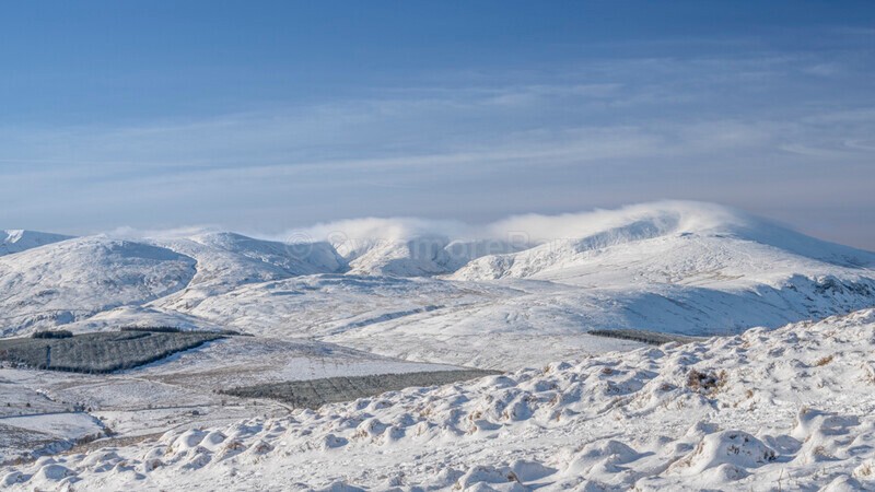 Snow covered Clough Head from Great Mell Fell - Cumbria