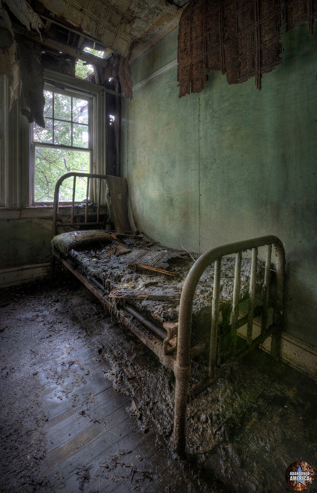 Abandoned Empire Hotel (Sharon Springs, NY) | Rotted Bed - The Empire Hotel