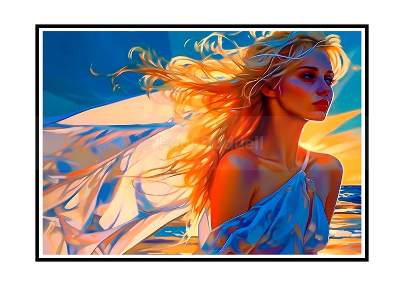 Love on Location, Bride on The Beach Paintings by Paul Duddell, Whispers & Strokes - Artist, Painter, and Photographer