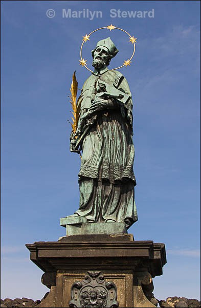 Charles bridge statue - Prague to Berlin along the Elbe river