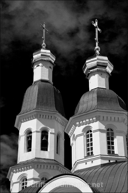 Archangel two spires bw   - Archangel, Russia
