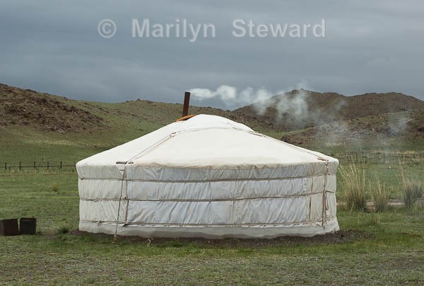 Ger with fire - Mongolia