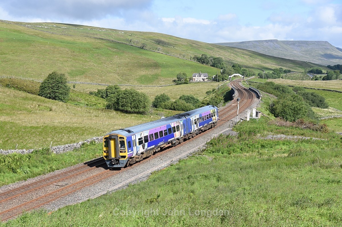 JL - 29.7.20 158842 08:24 Carlisle - Leeds, Moorcock Tunnel - Lunds - Southbound