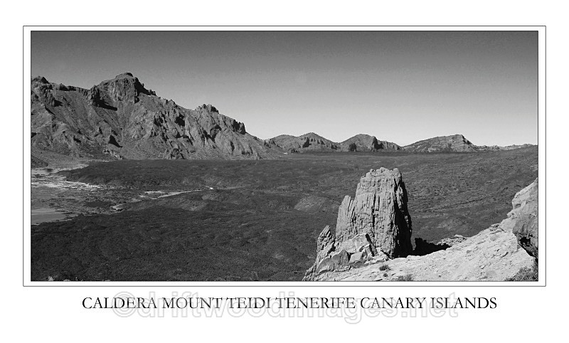 Tenerife caldera general bw - Tenerife Mount Teidi